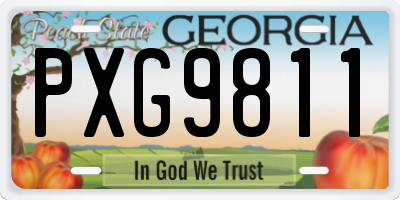 GA license plate PXG9811