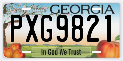 GA license plate PXG9821