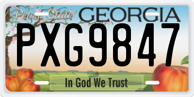 GA license plate PXG9847
