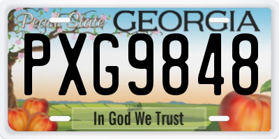 GA license plate PXG9848