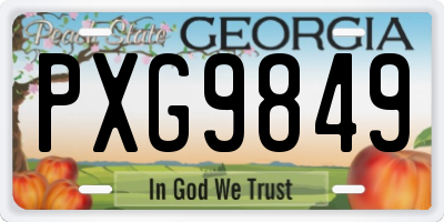 GA license plate PXG9849
