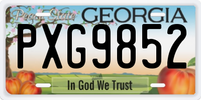 GA license plate PXG9852