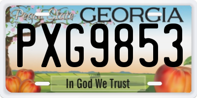 GA license plate PXG9853