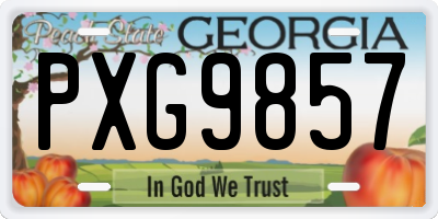 GA license plate PXG9857