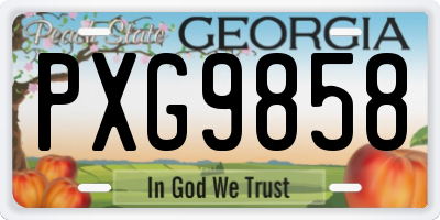 GA license plate PXG9858
