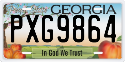GA license plate PXG9864