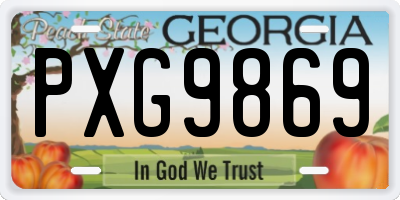 GA license plate PXG9869