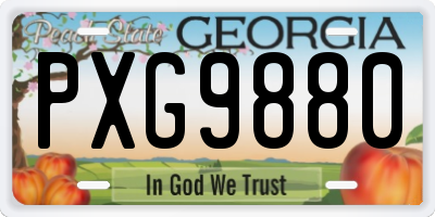 GA license plate PXG9880