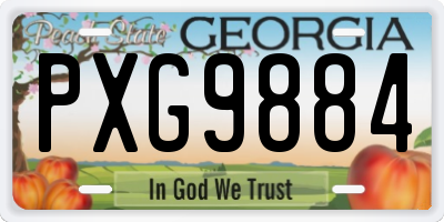 GA license plate PXG9884
