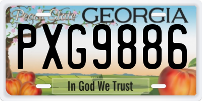 GA license plate PXG9886
