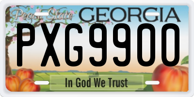 GA license plate PXG9900