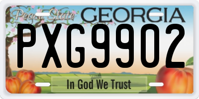 GA license plate PXG9902