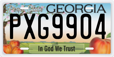GA license plate PXG9904