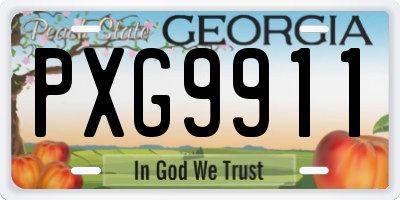 GA license plate PXG9911