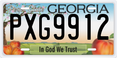 GA license plate PXG9912
