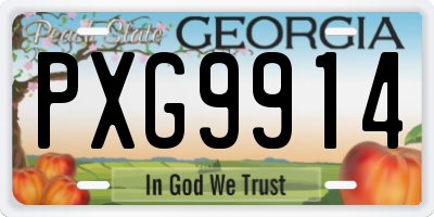 GA license plate PXG9914