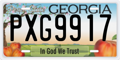 GA license plate PXG9917