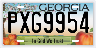 GA license plate PXG9954