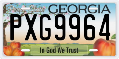 GA license plate PXG9964