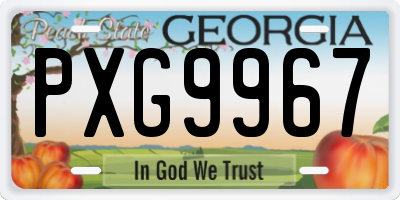 GA license plate PXG9967