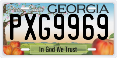 GA license plate PXG9969