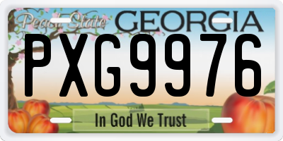 GA license plate PXG9976