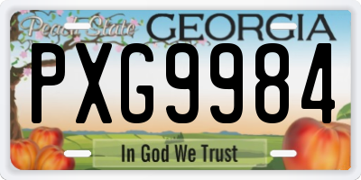 GA license plate PXG9984