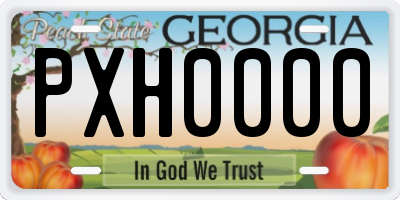 GA license plate PXH0000