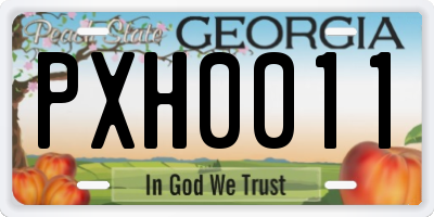 GA license plate PXH0011