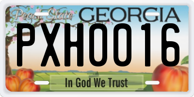 GA license plate PXH0016