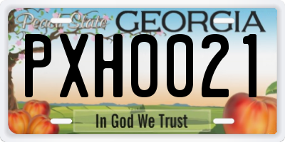 GA license plate PXH0021