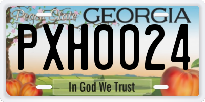 GA license plate PXH0024