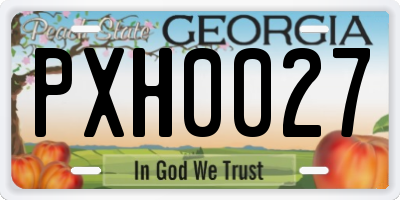 GA license plate PXH0027