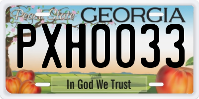 GA license plate PXH0033