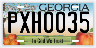 GA license plate PXH0035