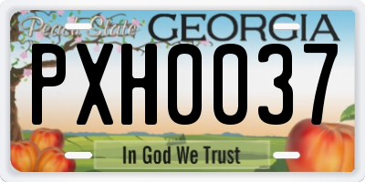 GA license plate PXH0037