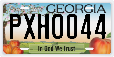 GA license plate PXH0044