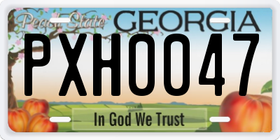 GA license plate PXH0047