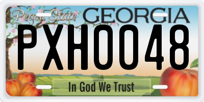 GA license plate PXH0048