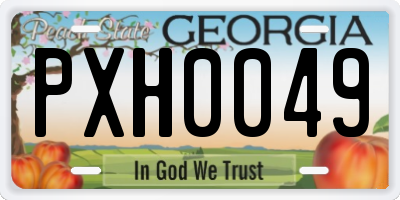 GA license plate PXH0049