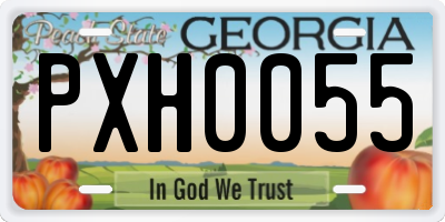 GA license plate PXH0055