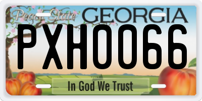 GA license plate PXH0066