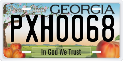 GA license plate PXH0068