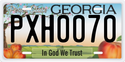 GA license plate PXH0070