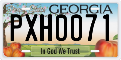 GA license plate PXH0071