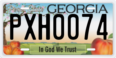 GA license plate PXH0074