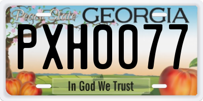GA license plate PXH0077