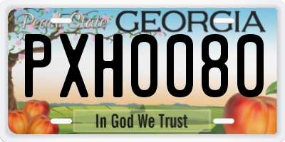 GA license plate PXH0080