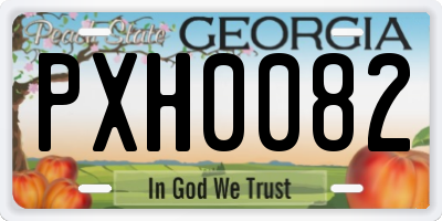 GA license plate PXH0082