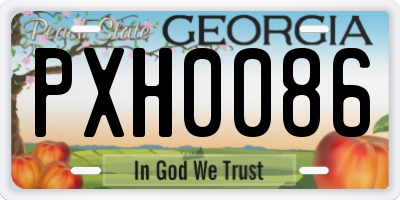 GA license plate PXH0086